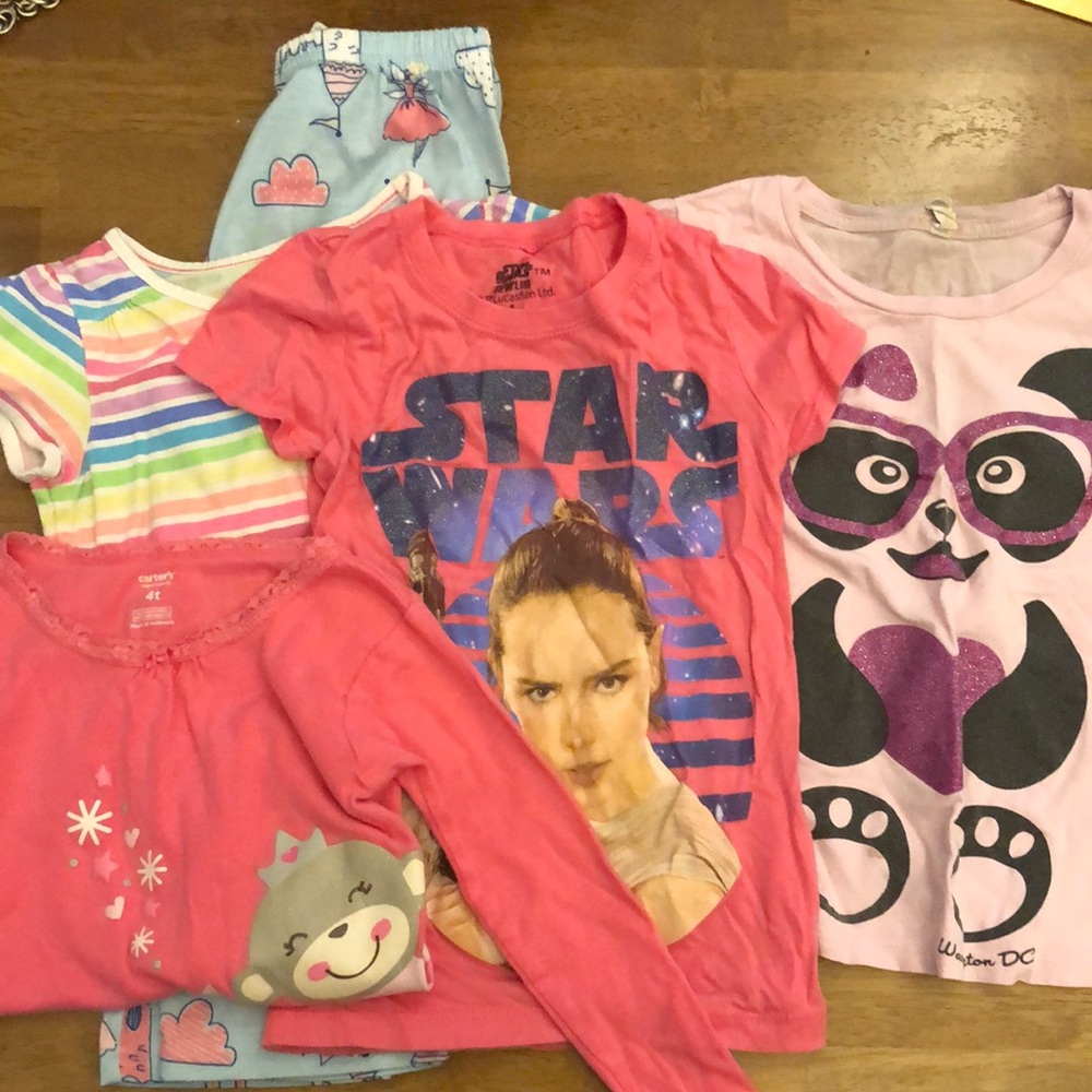 Carter's, 365 Kids, and StarWars Tops, Bottom, and Pajamas Lot